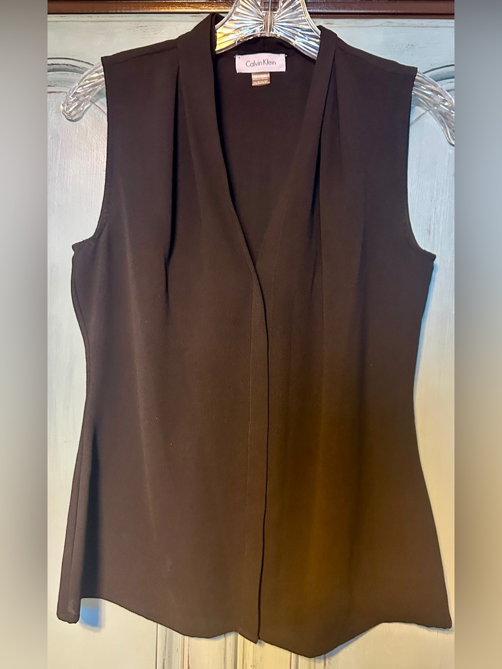 Calvin Klein Black V-Neck Sleeveless Top